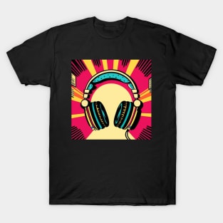 Music Genius Pink Retro Headphones T-Shirt